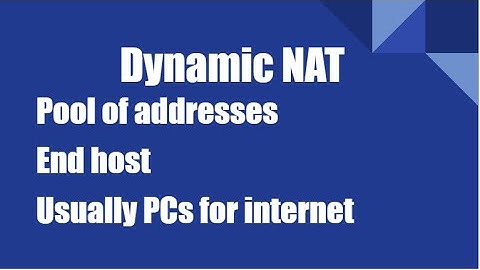 Dynamic Nat explanation Dynamic Network address translation
