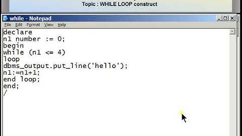 PL18   PL SQL Tutorial   While Loop Statement Hands On