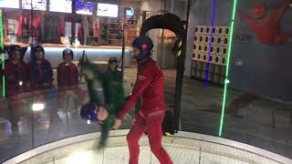 My daughter flying with instructor at Rosemont IFLY