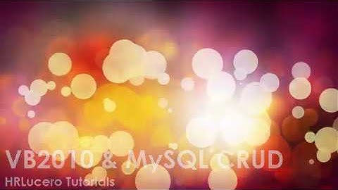 VB2010 & MySQL Basic CRUD
