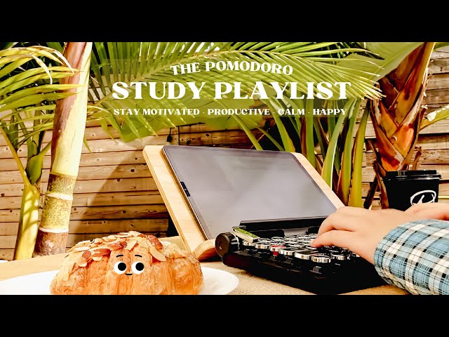 4-HOUR STUDY PLAYLIST 🥐  Relaxing Lofi ☕ DEEP FOCUS POMODORO TIMER🍀Stay Motivated Study With Me Vlog class=