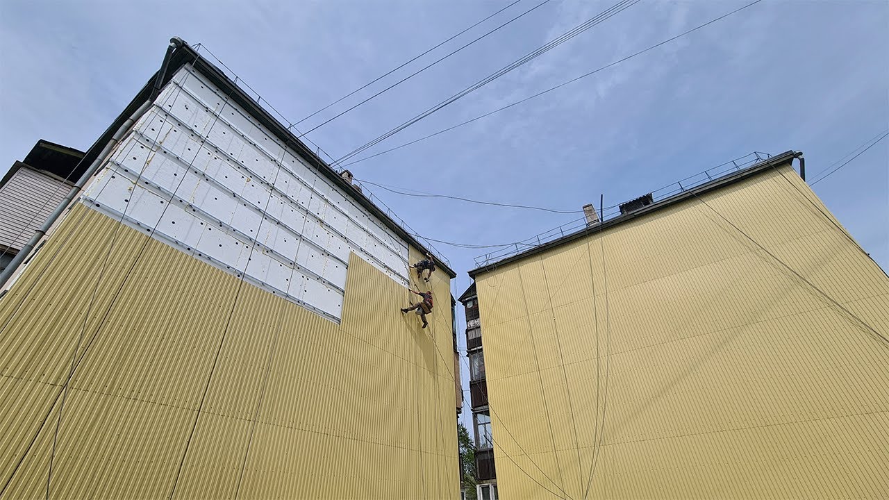 Обзор выполняемых работ Утепление торцевой стены под Проф Лист - YouTube