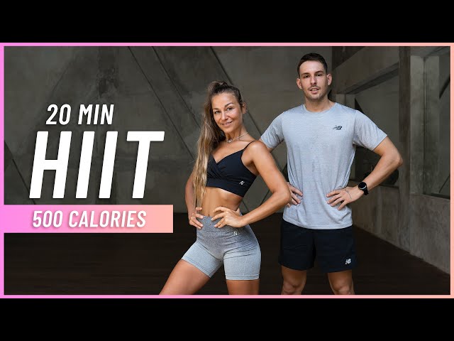 BURN 500 CALORIES with this 20 Minute Cardio HIIT Workout (No Equipment, No Repeats) class=