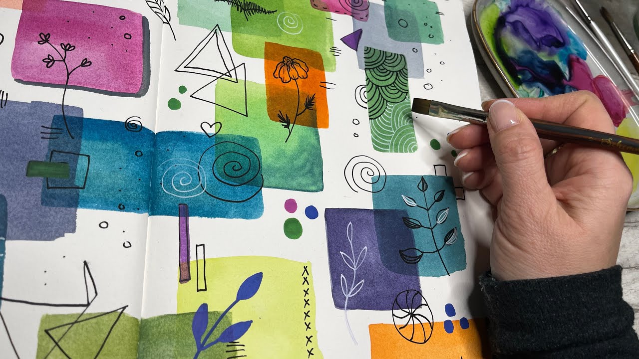 Aquarell malen / Idee für dein Sketchbook wenn dir langweilig ist 