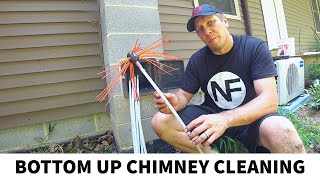 Cleaning a Chimney From the Bottom Up