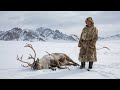الحياة في سهوب منغوليا المتجمدة اصطياد أيل سيبيري ضخم للعشاء 40 