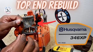 Husqvarna 346 xp Chainsaw Piston and Cylinder head replacement Top End rebuild