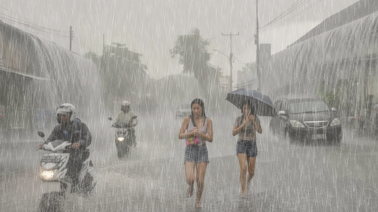 The Biggest Rainstorm in History in a Village | Strong Winds and Lightning That Never Stop