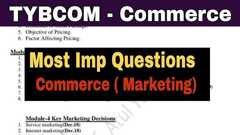 TYBCOM Commerce Most Imp questions || Atul Sir || TYBCOM marketing imp questions