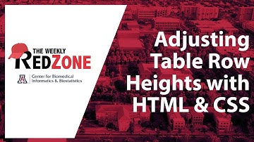 REDZone - Adjusting Table Row Heights with HTML & CSS