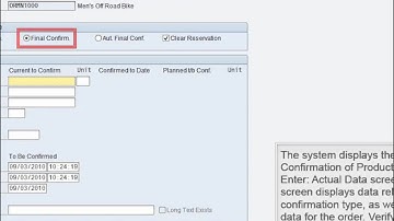 Demo 6.7 Confirm Production