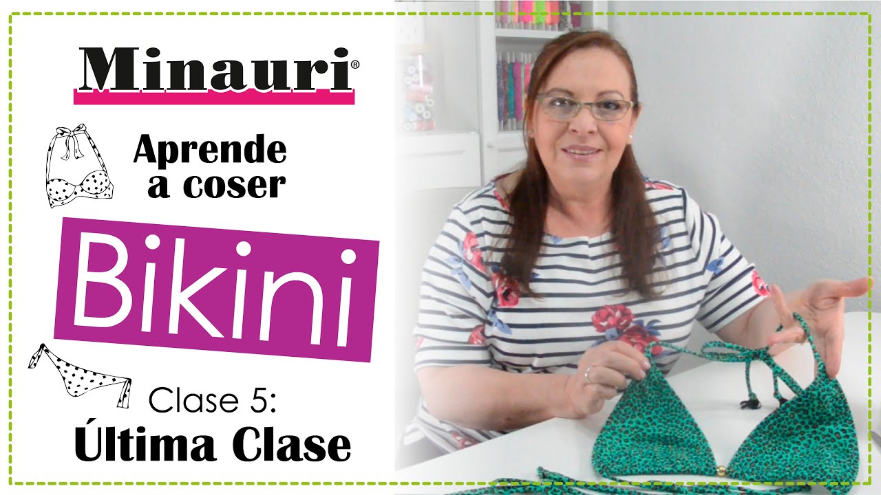 ⛱🏊CURSO GRATIS costura fácil de BIKINI (traje baño) COMPLETO ULTIMA CLASE Costura-Acabado (eng sub)