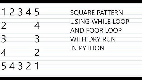 Square Pattern using for loop and while loop in python