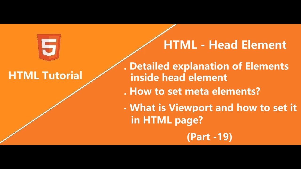 Html Head Method HTML Head Element - Part 19 | HTML Tutorial - YouTube