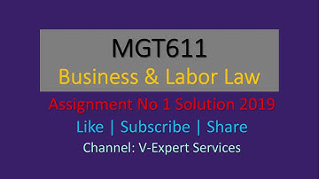 MGT611-Business & Labor Law Assignment No 1 Solution 2019