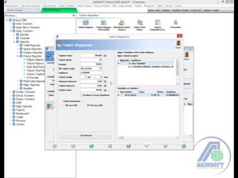 AKINSOFT WOLVOX ERP Finans Yönetimi - Taksit Planı Oluşturma İşlemi