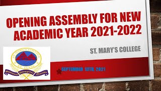 SMC Opening Assembly for New Academic Year 2021-2022