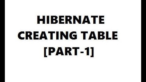 CREATING TABLE USING HIBERNATE [PART 1]
