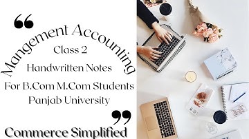 Management Accounting | B.com 5th Sem | PU | Class 2 |