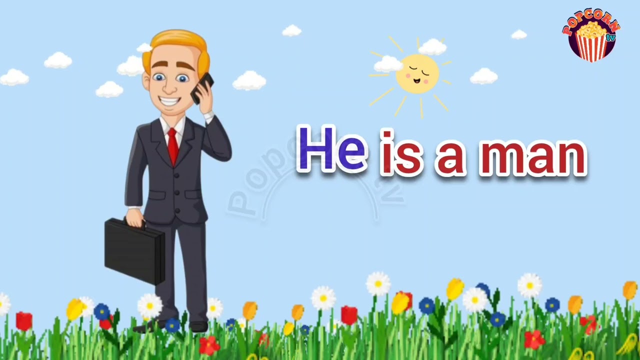 English grammar he & she pronouns video for kids 🫅 knowledge 
