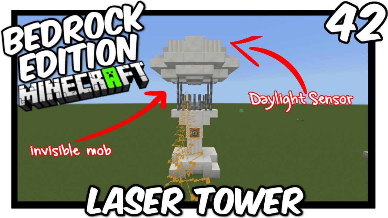 Laser Tower Tutorial [Minecraft Bedrock Edition][MCPE] - YouTube