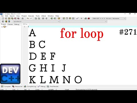 Program for print a alphabetical pattern in C || for loop - YouTube