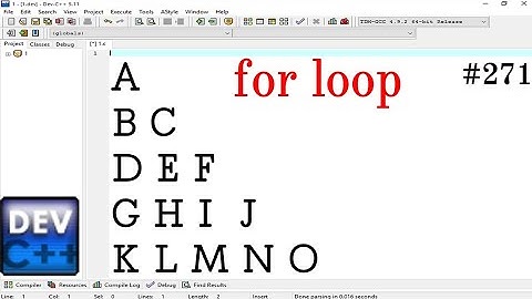 Program for print a alphabetical pattern in C || for loop