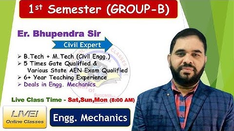 L.01 -Engg. Mechanics  || 1st Semester (Group - B) || SBTE EXAM