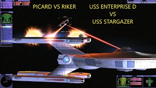 Stargazer VS Enterprise D Accurate Weapons Star Trek Bridge Commander Riker VS Picard Wargames