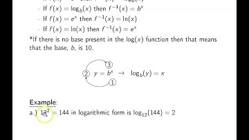 Ch. 4.3 Logarithmic Functions