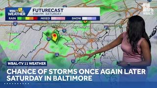 Chance of storms once again later today
