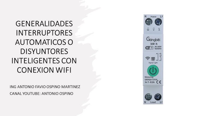 disyuntor inteligente WIFI con medición 63A, interruptor de Control remoto  inalámbrico por aplicación, voltaje Kwh, medidor de tiempo, relé de tiempo,  sincronización de bucle TUYA smart life