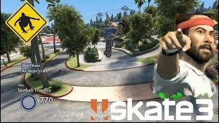 Skate 3 Big Jumps off Ramp and Rails (Gameplay)