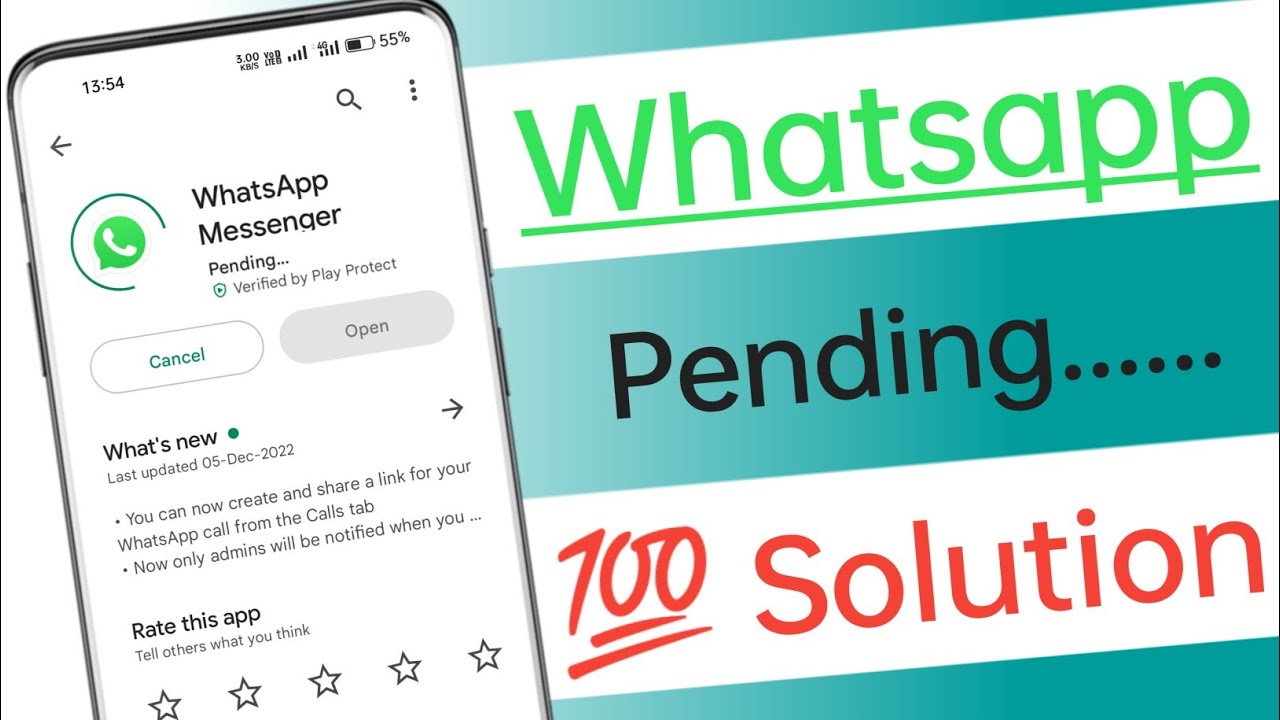 Whatsapp pending problem Whatsapp download nahi ho raha hai YouTube