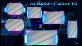 animated Twitch overlay. neon pink & blue futur