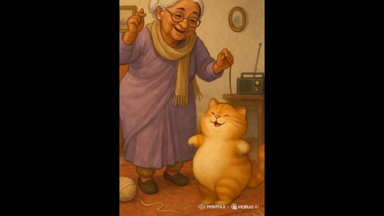 “A Purr-fect Dance Duo: Grand Nani & Her Chubby Cat Star” 