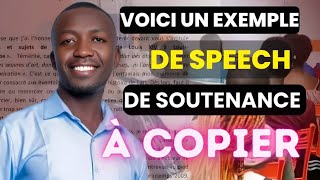 comment réussir la présentation de speech de soutenance en 5 minutes (EXEMPLE À COPIER)