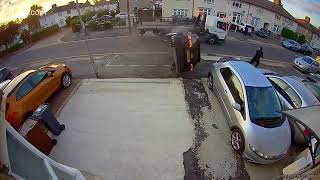 Crazy car accident, car flipped, east london