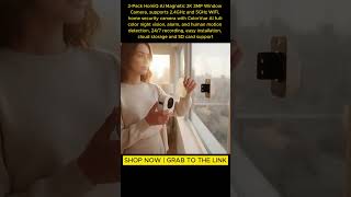HomiQ 2K Magnetic 3MP Window Security Camera (2-Pack)Dual-band WiFi