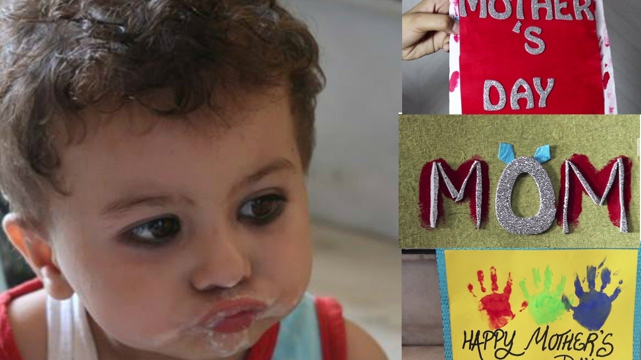 DIY Mother's Day Card | Card by a 2 Year old baby - YouTube
