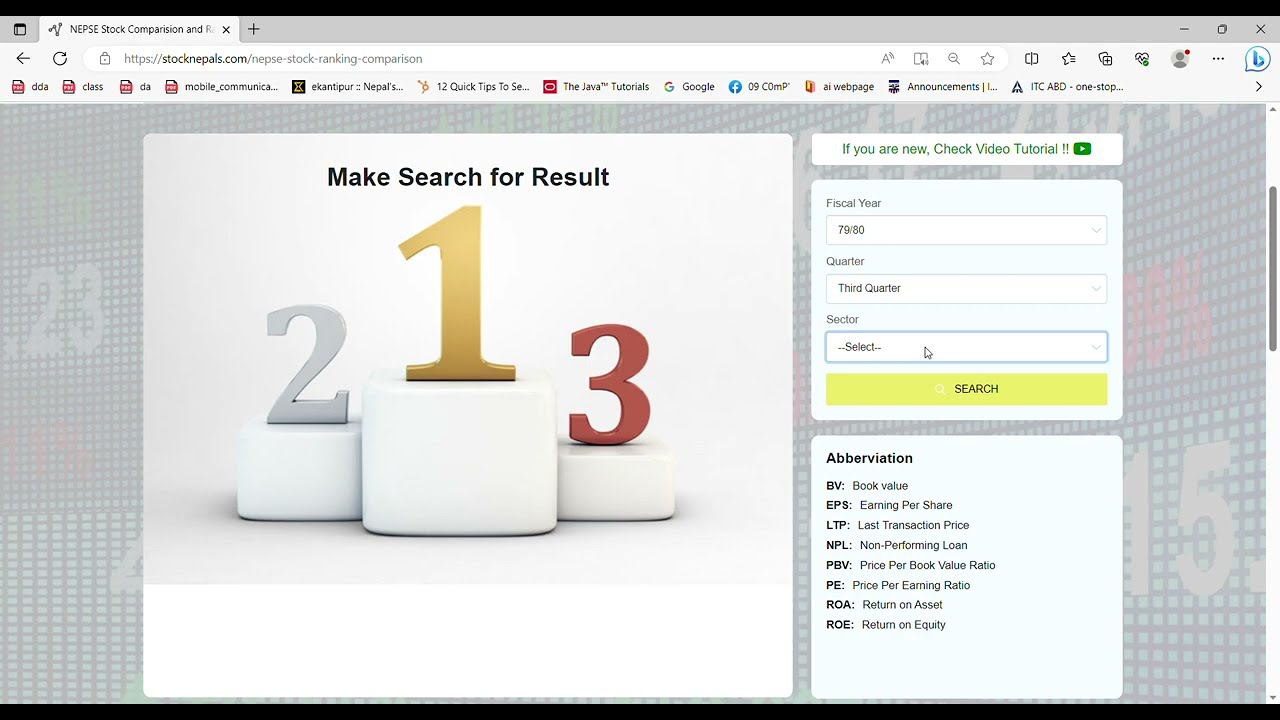 NEPSE/NEPAL Stock Comparison and Ranking Tool by Mining Infosys