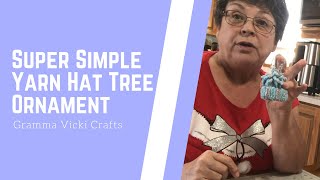 Simple Mini Yarn Hat Ornament | Christmas Craft Tutorial