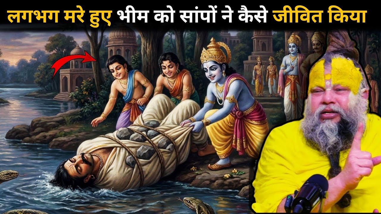 जब दुर्योधन ने खिलाया भीम को 1000 हाथियों को मारने वाला जहर 🤯 लेकिन भीम मृत्य को हराकर लौट आए 