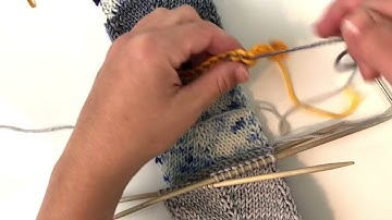 Removing the provisional cast on and grafting the Fifth Knit Headband together