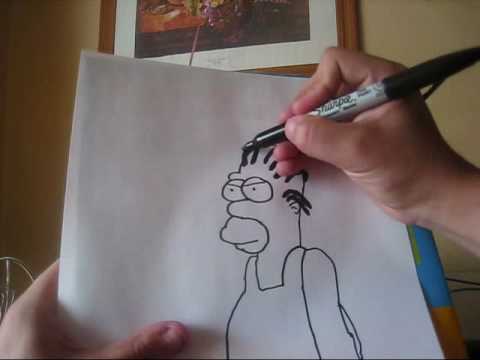 How to draw gangster Homer simpson Martin Rizo - YouTube