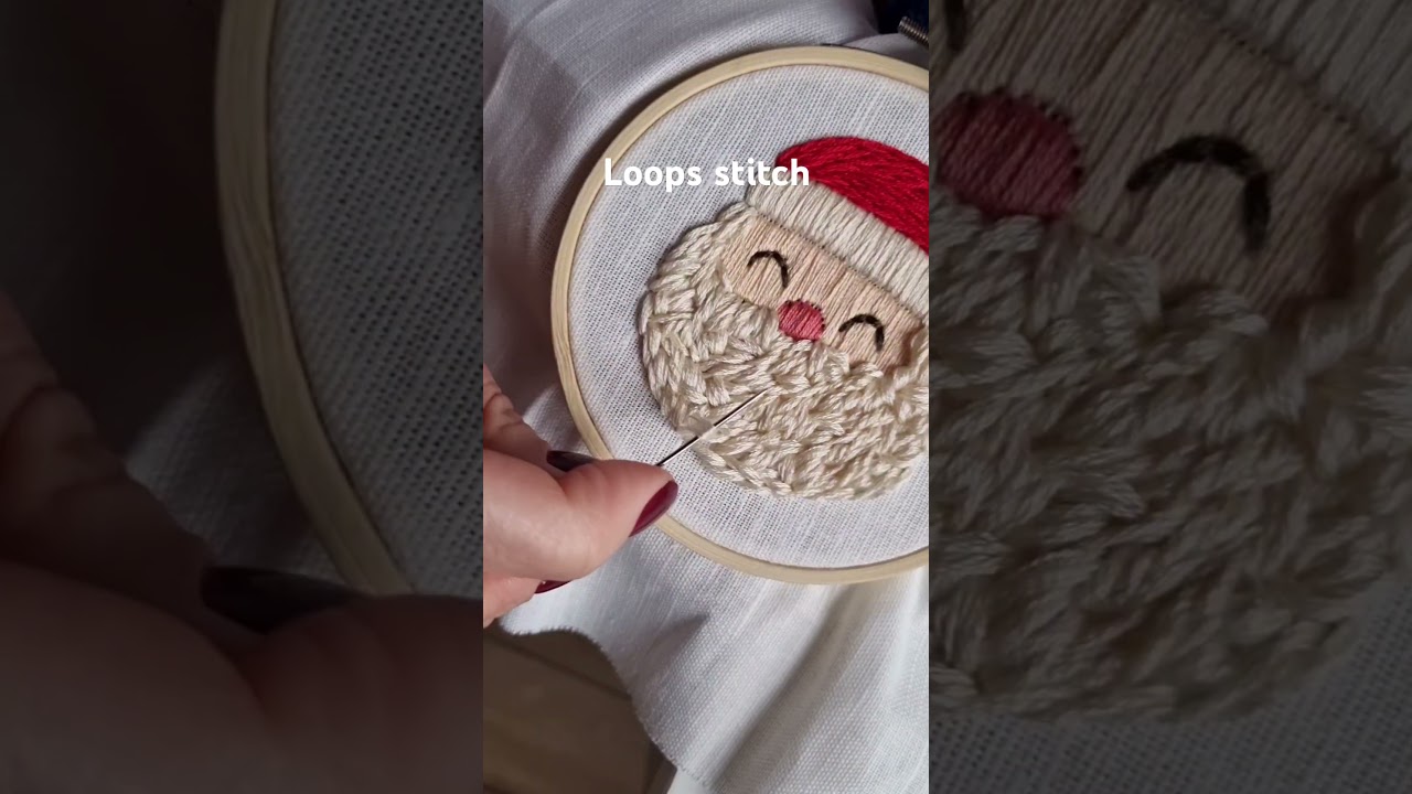 Loops stitch Santa embroidery🎅 
