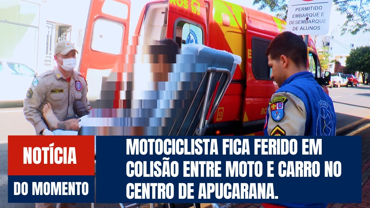 Motociclista fica ferido em colisão entre moto e carro no centro de ...