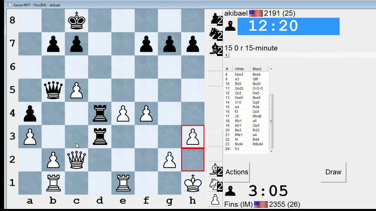 Standard Chess #56: IM Bartholomew vs. akibael (Budapest Gambit)