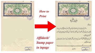 How to Print Stamp Paper in inpage | How to print Affidavit in inpage
