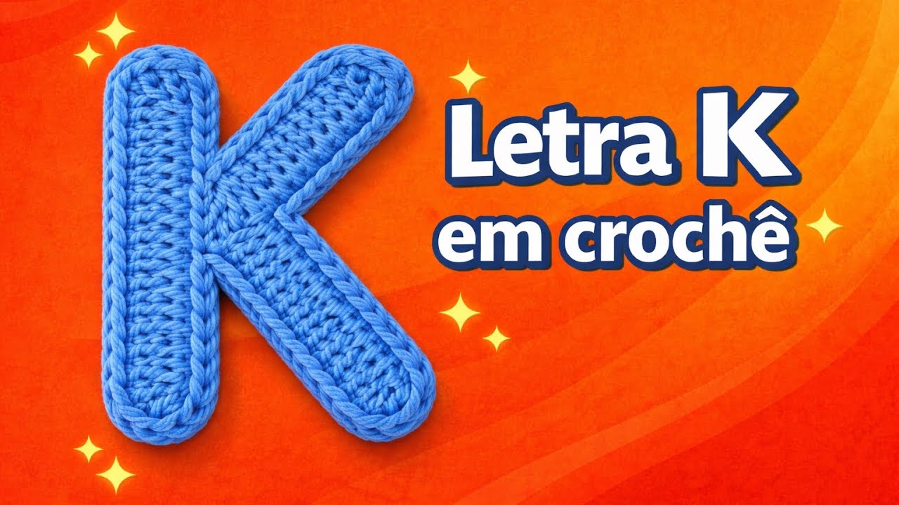 Como fazer letra K de crochê | Passo a passo | Fácil 